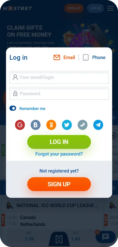 Mostbet  deposit login