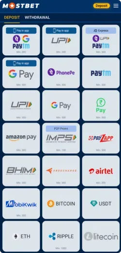Mostbet App Deposit