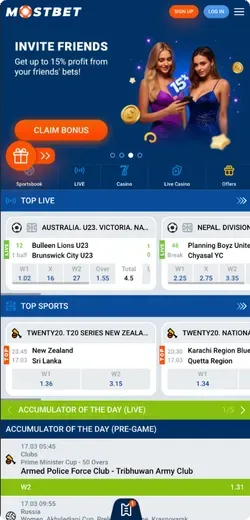 Mostbet App Homepage