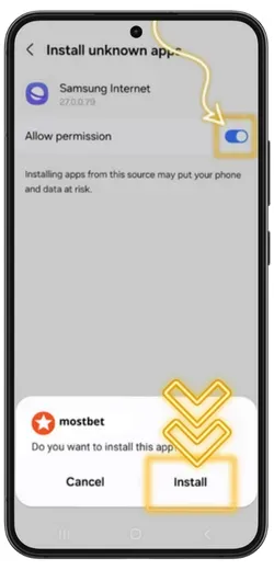 Mostbet APK Install